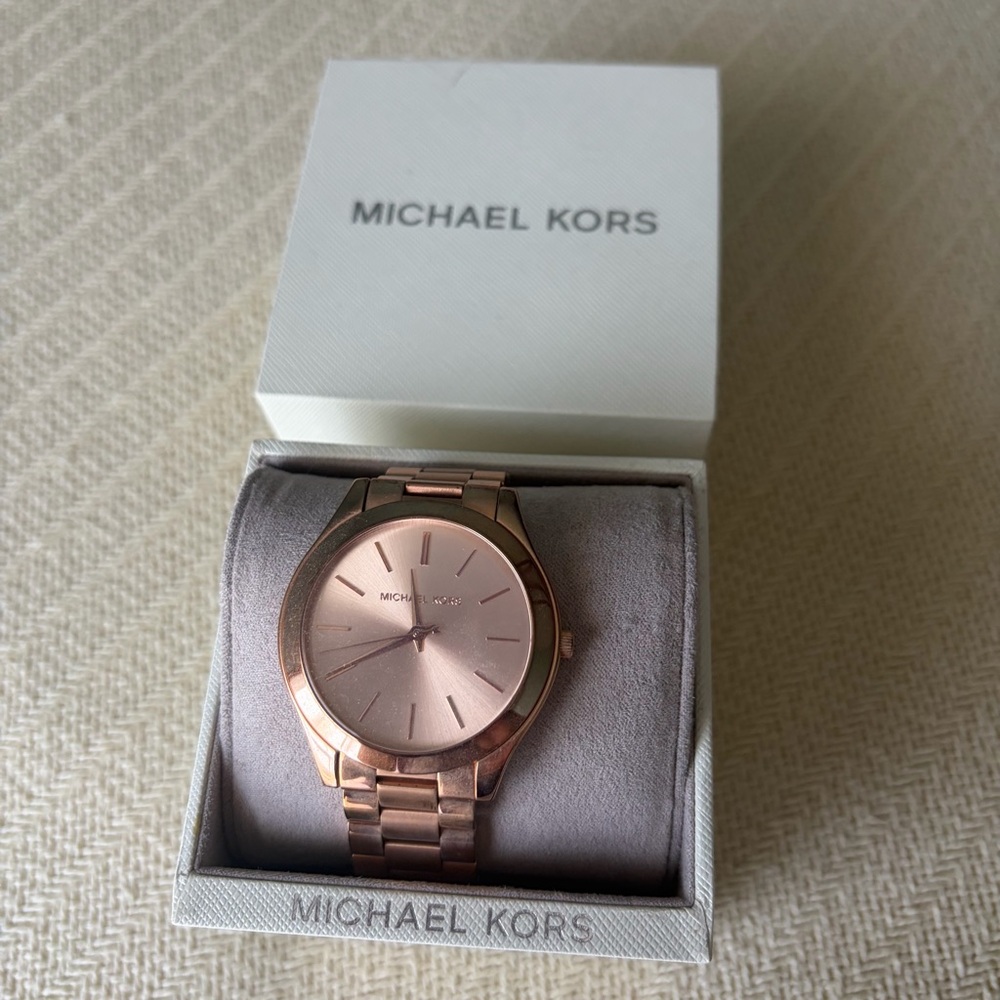 Michael Kors Slim Runway Rose Gold-tone Watch